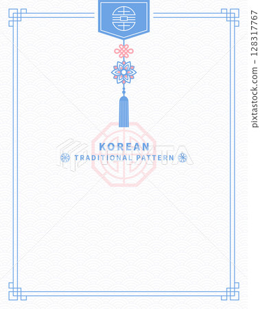 A minimalist template with traditional Korean ornaments 128317767