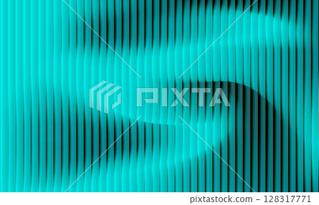 Corrugated ribbed effect on blue turquoise flowing gradient abstract background. Corrugated ribbed effect on blue turquoise flowing gradient abstract background. 128317771