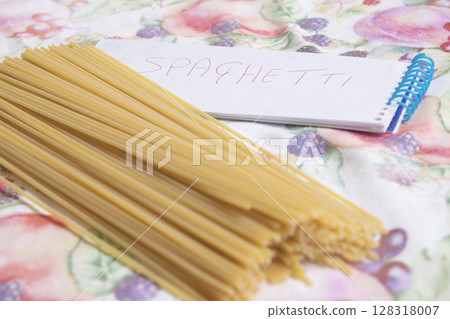 Whole Wheat Spaghetti Ready for Cooking 128318007