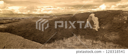 Panorama Casa Grande National Monument Infrared Sepia Tone 128318541