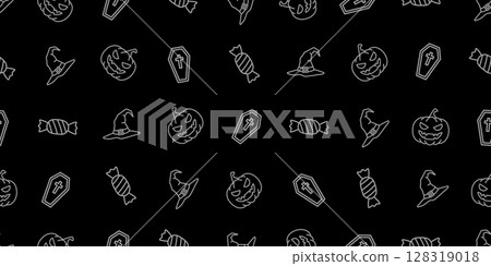 Halloween icon seamless pattern/background material Halloween icon seamless pattern/background material 128319018
