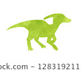Parasaurolophus watercolor silhouette 128319211