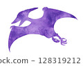 Watercolor silhouette of a Pteranodon 128319212