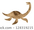Watercolor silhouette of a Futabasaurus 128319215