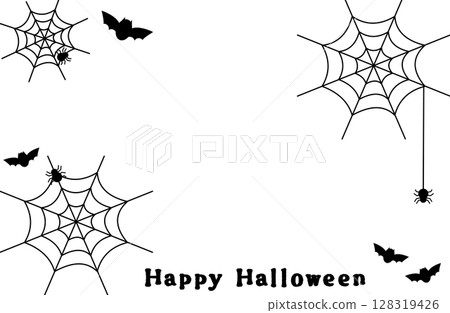 Spooky spider web frame Spooky spider web frame 128319426