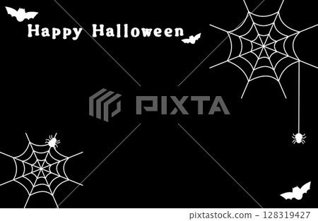 Spooky spider web frame Spooky spider web frame 128319427