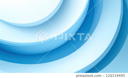 重疊藍色立體曲線背景 128319495