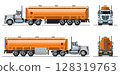 Vector realistic tanker truck template isolated 128319763