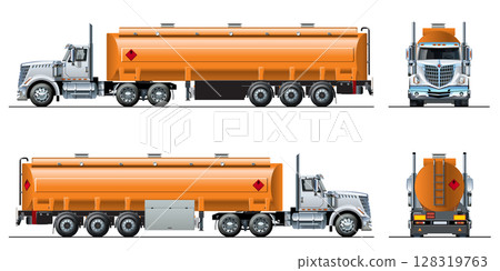 Vector realistic tanker truck template isolated 128319763