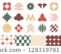 日本的彩色圖標、符號和圖案 128319781