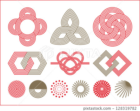 Japanese style geometric line design material and design decoration Japanese style geometric line design material and design decoration 128319782