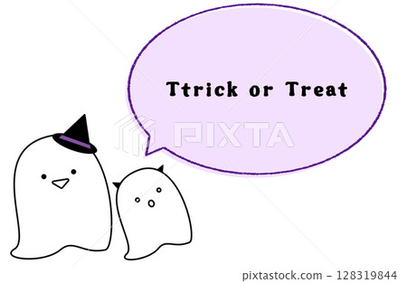Ghosts saying Trick or Treat Ghosts saying Trick or Treat 128319844