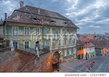 The Former Inn Zur Ungarische Krone at Sunset 128319907