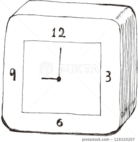 手繪方形類比時鐘 128320207