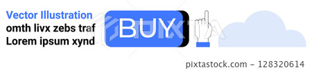 Rectangular blue BUY button, white hand pointer, and blue cloud stylized elements bring visual cues to online purchasing. Ideal for e-commerce, digital marketing, UIUX design, website buttons Rectangular blue BUY button, white hand pointer, and blue cloud stylized elements bring visual cues to online purchasing. Ideal for e-commerce, digital marketing, UIUX design, website buttons 128320614