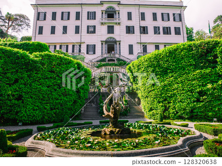 Exteriors of Villa Carlotta, lake Como, Tremezzo, italy 128320638