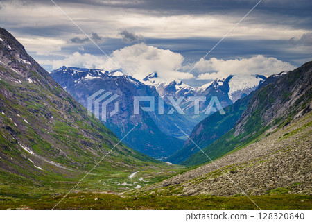 Mountains view from Gamle Strynefjellsvegen Norway Mountains view from Gamle Strynefjellsvegen Norway 128320840