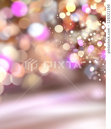 Bokeh lights create an abstract sparkle glow in this vibrant festive background image Bokeh lights create an abstract sparkle glow in this vibrant festive background image 128321190