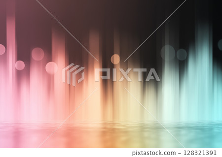 Colorful gradient abstract lights background with blurry bokeh and pink reflections Colorful gradient abstract lights background with blurry bokeh and pink reflections 128321391