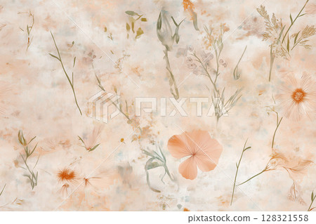 Floral background with texture, pattern and abstract artistic wallpaper design 128321558
