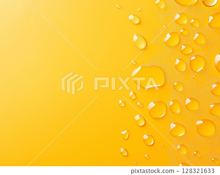 Abstract vibrant background with water droplets and yellow texture for modern design 128321633