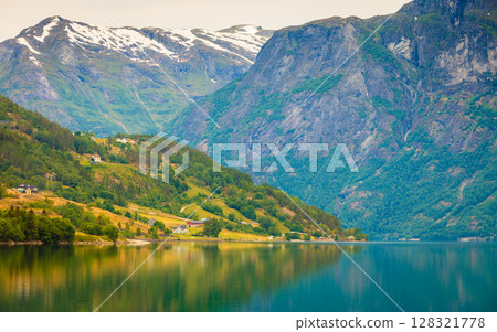 Mountains and fjord in Norway, Mountains and fjord in Norway, 128321778
