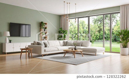 Light green living room 128322262