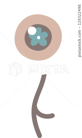 happy halloween holiday festival with flower eyeball, flat png icon cartoon character transparent element design 128322498