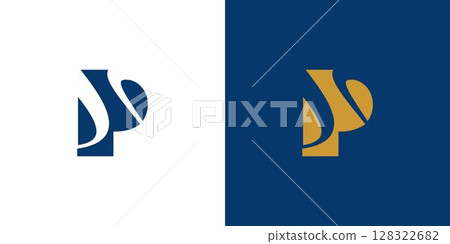 Bold and luxury letter P initials logo design Bold and luxury letter P initials logo design 128322682