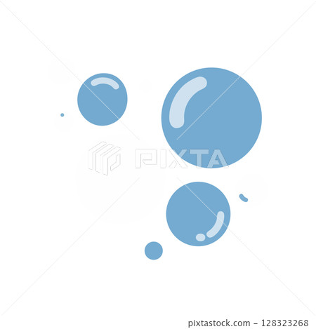 Blue bubbles cluster vector illustration with glossy highlights and soft shading effects 128323268