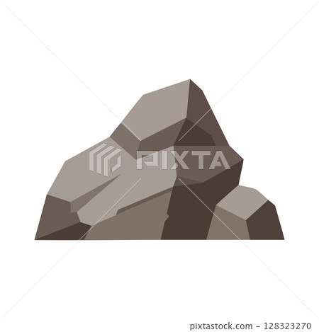 Rock formation vector illustration in natural grey tones with geometric style design Rock formation vector illustration in natural grey tones with geometric style design 128323270
