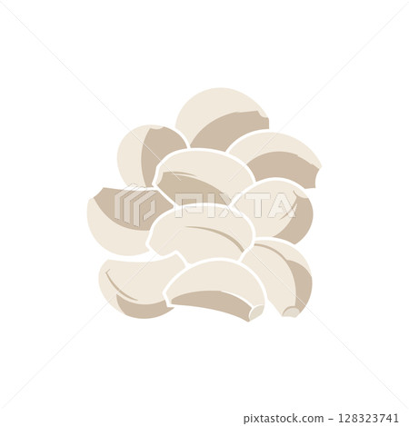 Cashew nuts pile simple vector illustration in beige and cream tones natural design 128323741