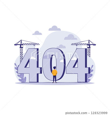 404 error page under construction with man and cranes illustration vector 404 error page under construction with man and cranes illustration vector 128323999