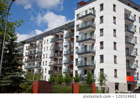 Modern Apartment Building Exterior House 128324601