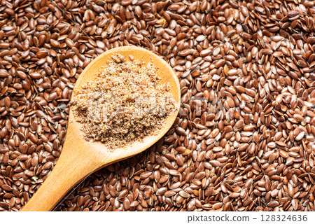 Flaxseed (linseed) whole and ground 128324636