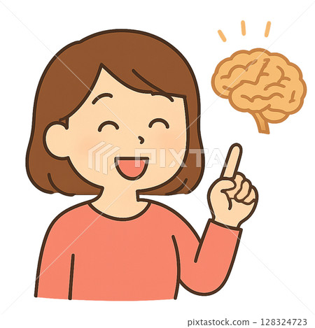 有想法的女孩的插圖 128324723