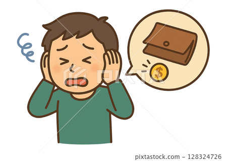 一位為錢煩惱的男人的插圖 128324726