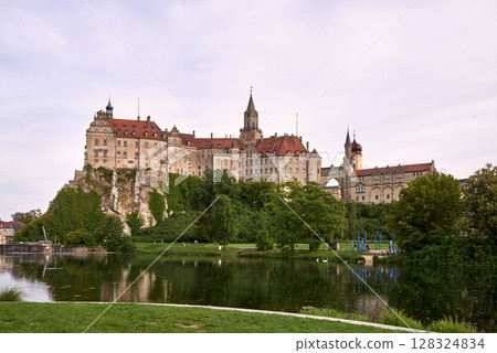 Sigmaringen, Germany - located in the Black Forest, very close to the source of the river Danube, Sigmaringen is famous for its Medieval fortress 128324834