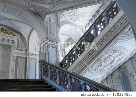 Ornate Staircase Inside Historical Building Ornate Staircase Inside Historical Building 128324893