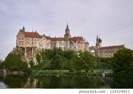Sigmaringen, Germany - located in the Black Forest, very close to the source of the river Danube, Sigmaringen is famous for its Medieval fortress 128324911