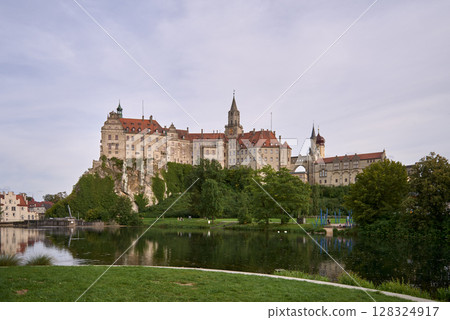 Sigmaringen, Germany - located in the Black Forest, very close to the source of the river Danube, Sigmaringen is famous for its Medieval fortress 128324917