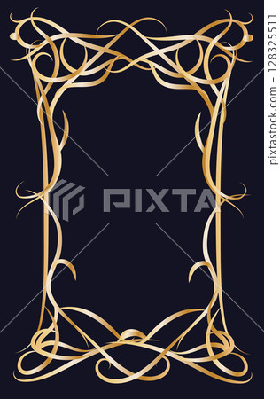 Golden frame, long strock, brush, abstract shiny frame, tarot card frame Golden frame, long strock, brush, abstract shiny frame, tarot card frame 128325511