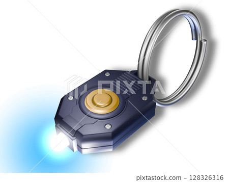 Mini light, key light, flashlight, LED light, Mini flash light, white background 128326316
