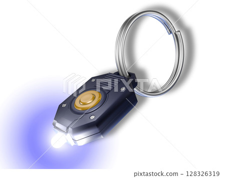 迷你燈、 主燈、 手電筒、 LED 燈、 迷你閃光燈、 白色背景 128326319