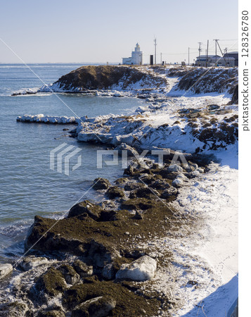 北海道根室市諾沙布岬，冬天 128326780