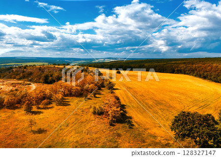 autumn countryside with agricultural fields. autumn countryside with agricultural fields. 128327147