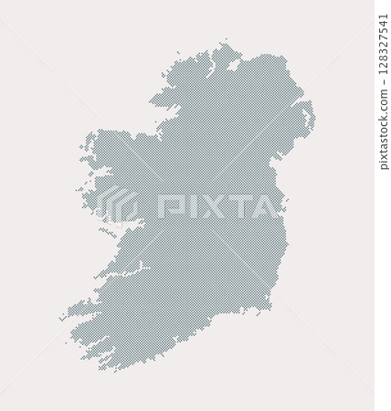Vector map Ireland from points, dotted template Vector map Ireland from points, dotted template 128327541