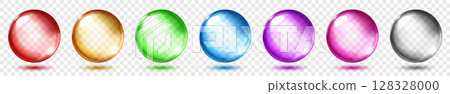 Set of translucent colored spheres. 128328000