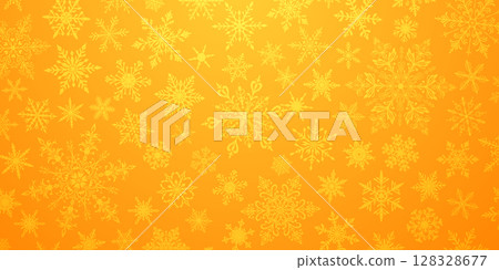 Christmas illustration with various snowflakes on yellow. Christmas illustration with various snowflakes on yellow. 128328677