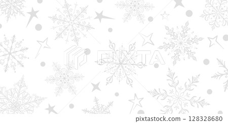 Christmas illustration with large snowflakes in gray. Christmas illustration with large snowflakes in gray. 128328680